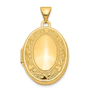 14k Yellow Gold Oval Locket