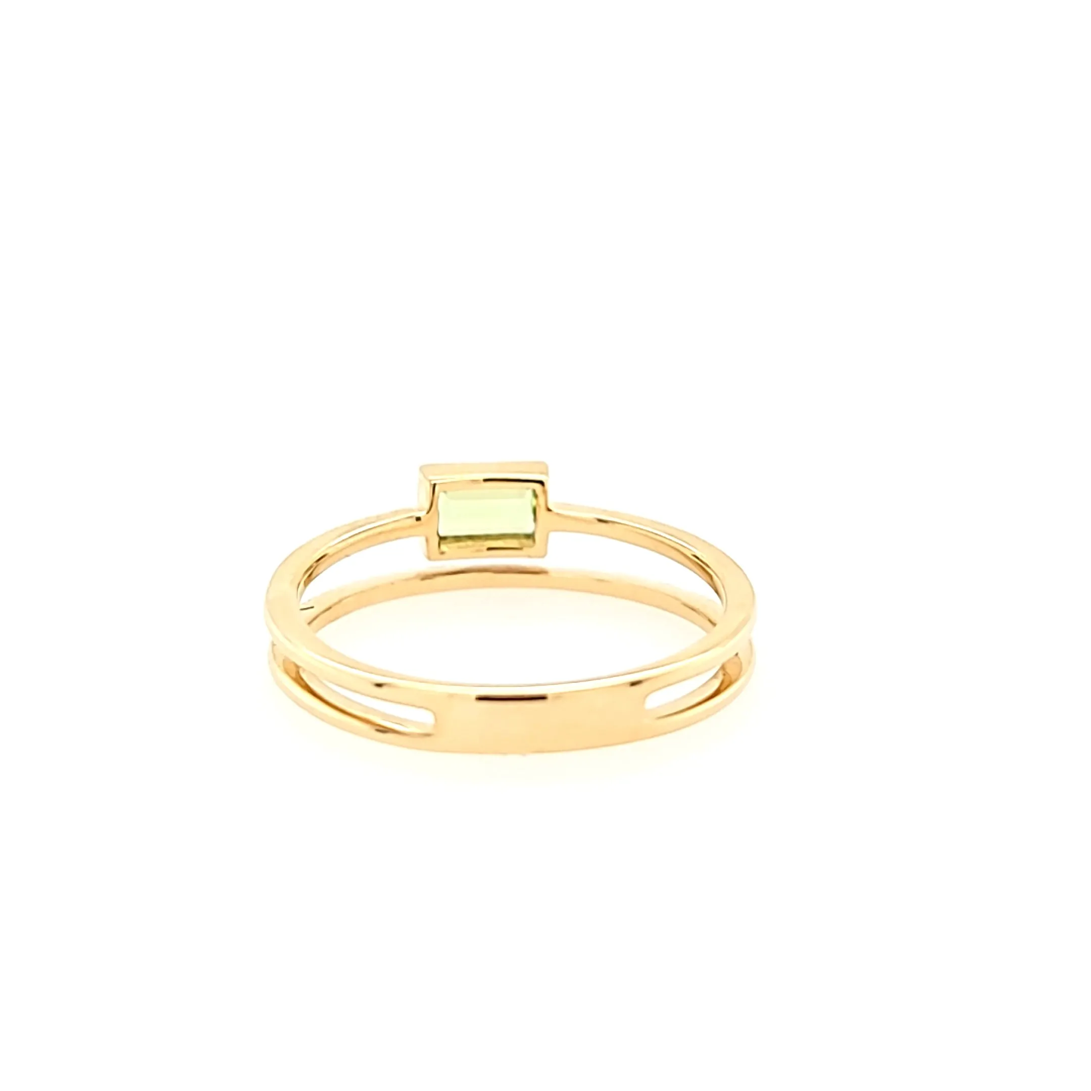 14k Yellow Gold Peridot & Diamond Ring (I7452)