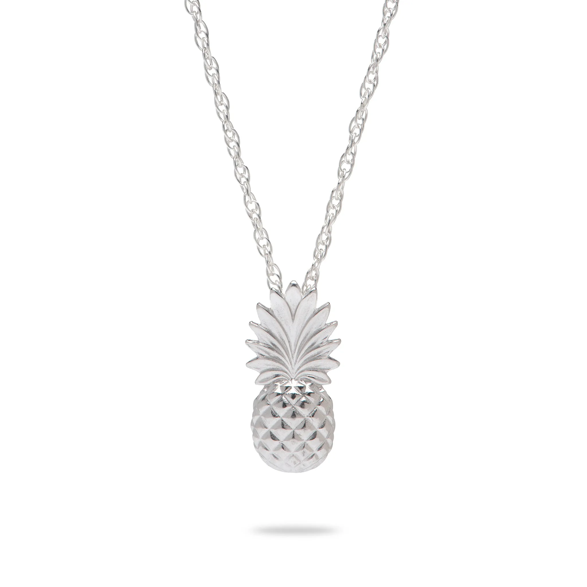 18" Pineapple Pendant with Chain in Sterling Silver - 18mm