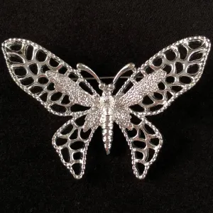 1971 Sarah Coventry Madam Butterfly Silver Brooch