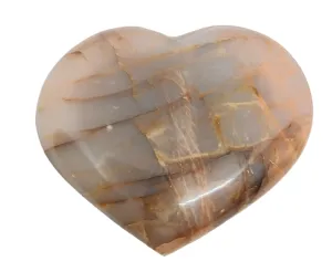 219G Peach Moonstone Crystal Heart