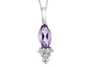 3-Stone Diamond Amethyst Necklace