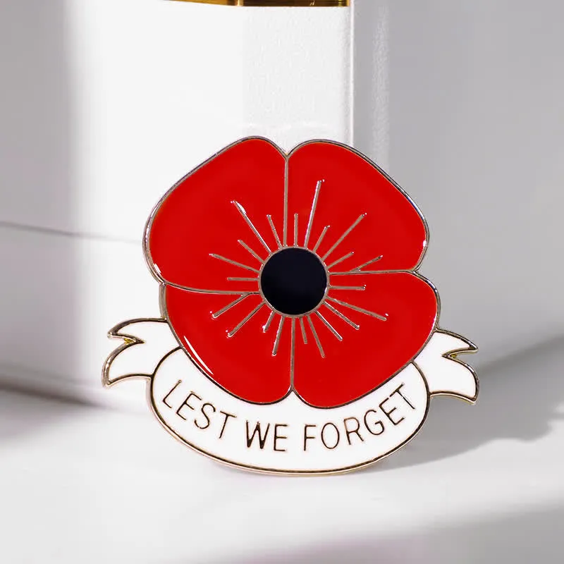 3Pcs Unisex Lest We Forget Poppy Brooch