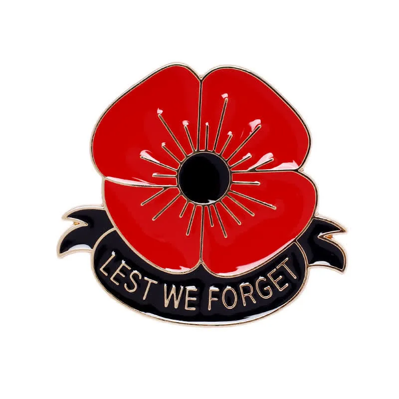 3Pcs Unisex Lest We Forget Poppy Brooch