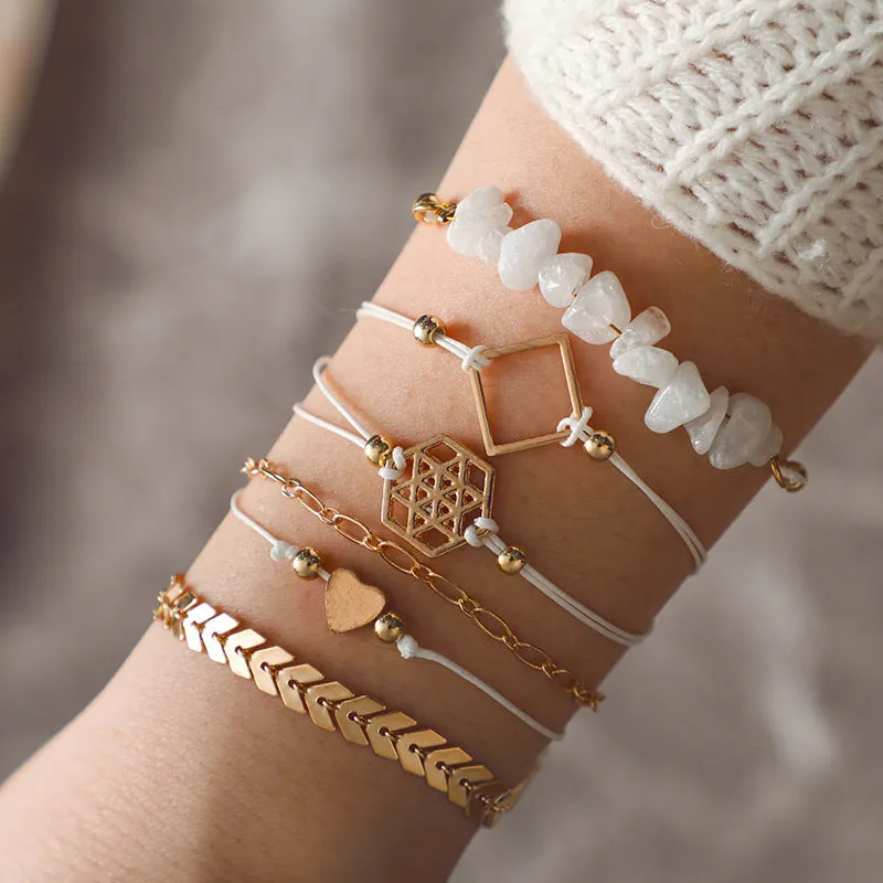 6-Piece Love Hollow Handmade Bracelet