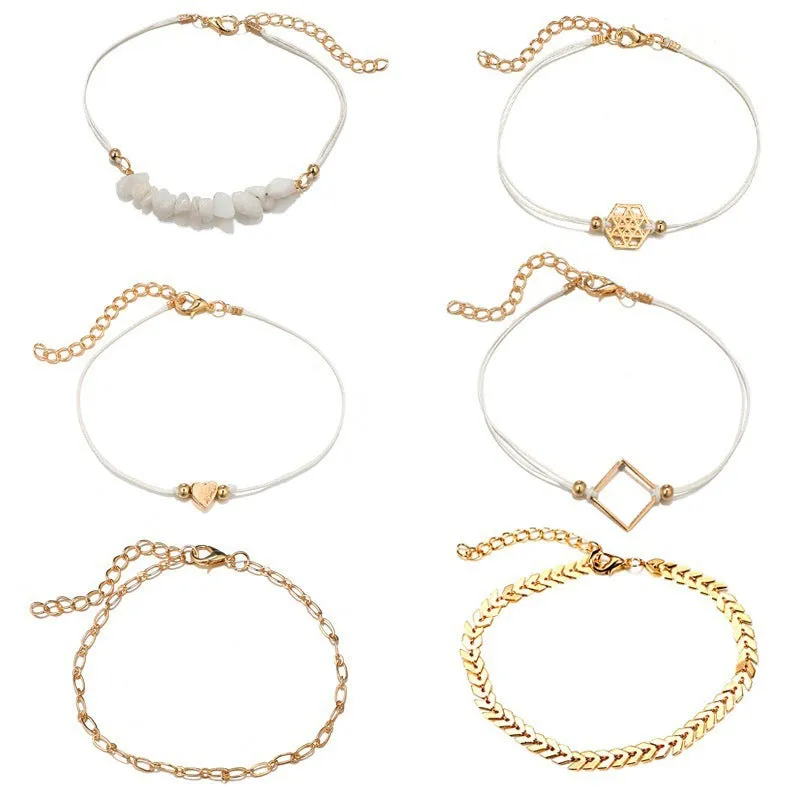 6-Piece Love Hollow Handmade Bracelet