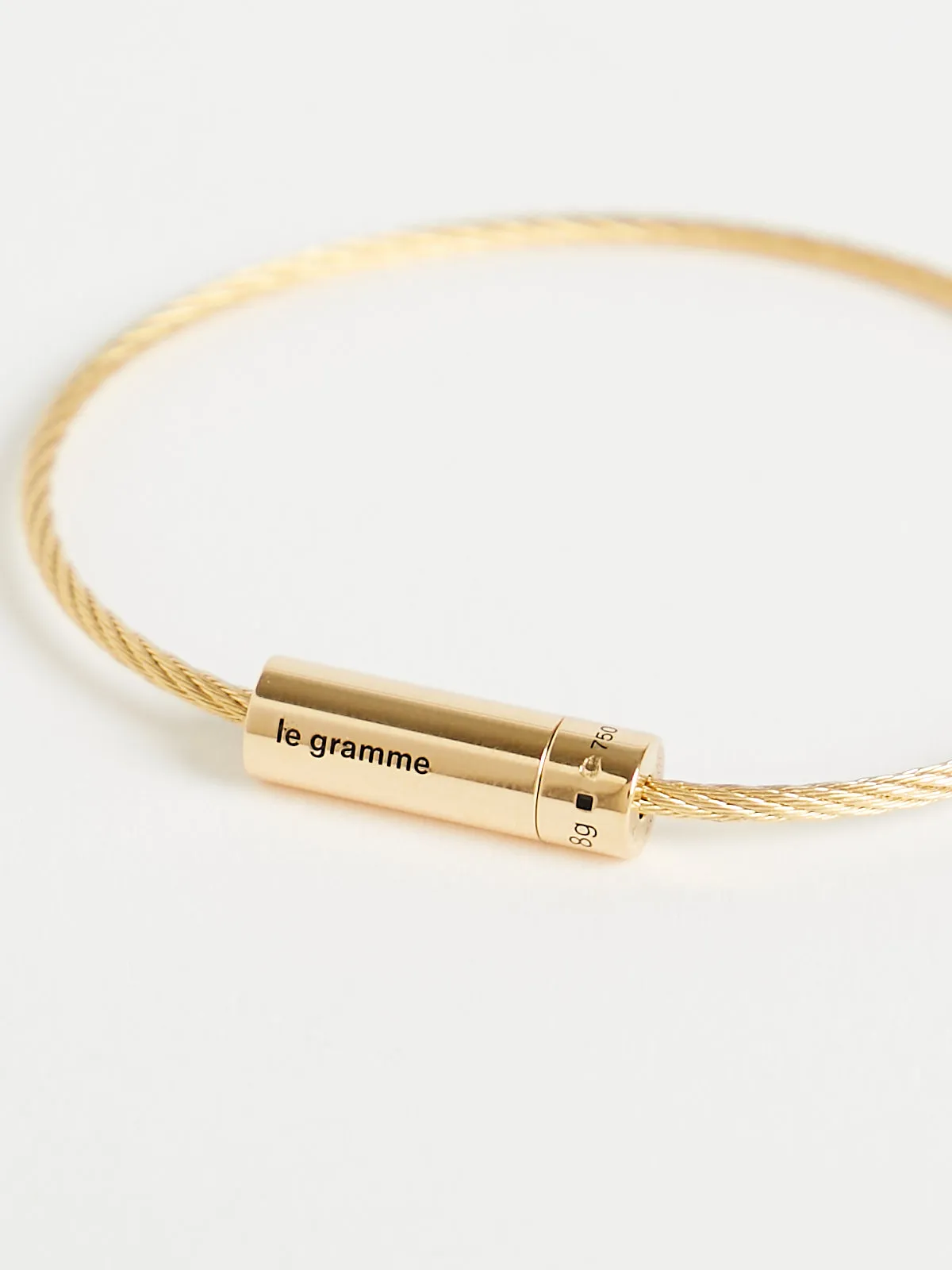 8g Cable Bracelet in Slick Polished Titanium and 750 Yellow Gold