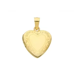 9ct Yellow Gold Heart Locket PN1095