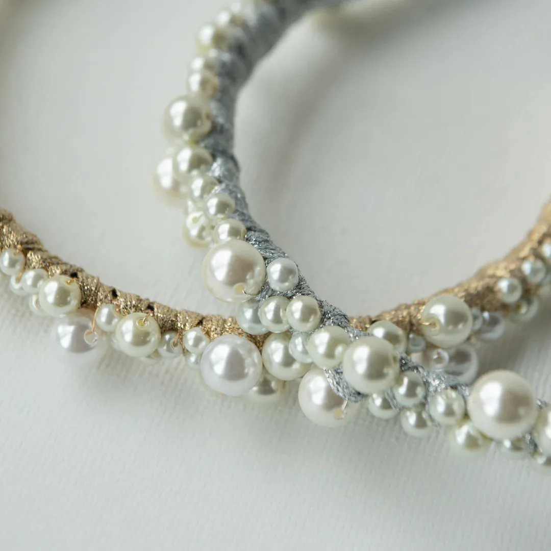 A'el Este - Charlotte - Bridal Pearl Headband - Silver