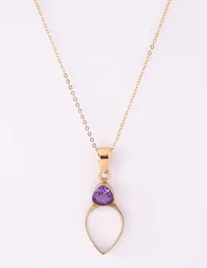 Alchemia Amethyst and Mother of Pearl Double Pendant Necklace