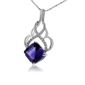 Amethyst & Diamond Decorative Pendant