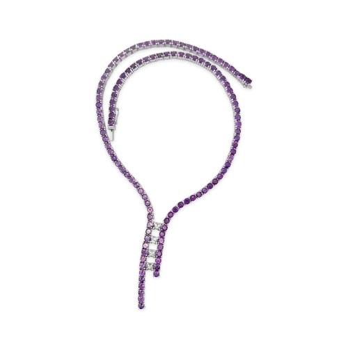 Amethyst & Diamond Estate Bolo Necklace