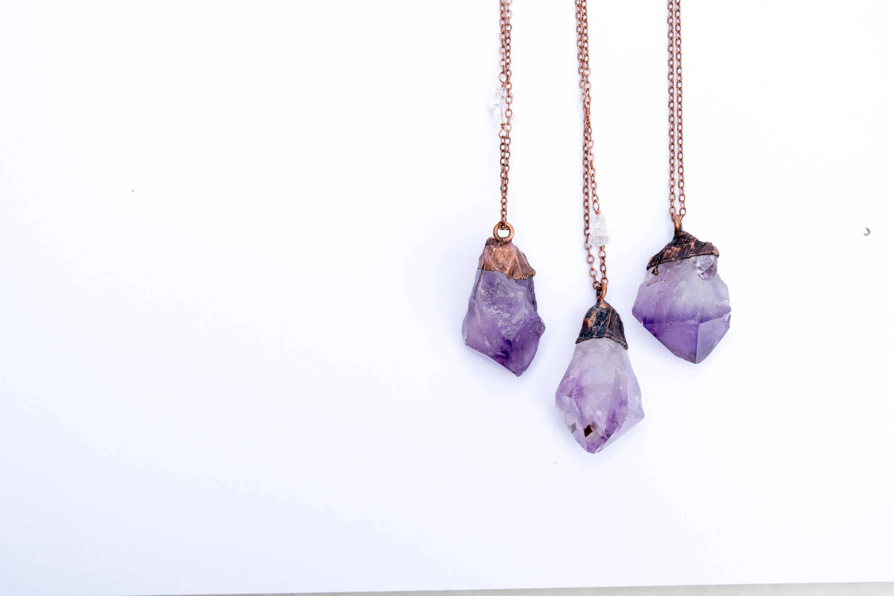 Amethyst crystal necklace | Raw amethyst pendant