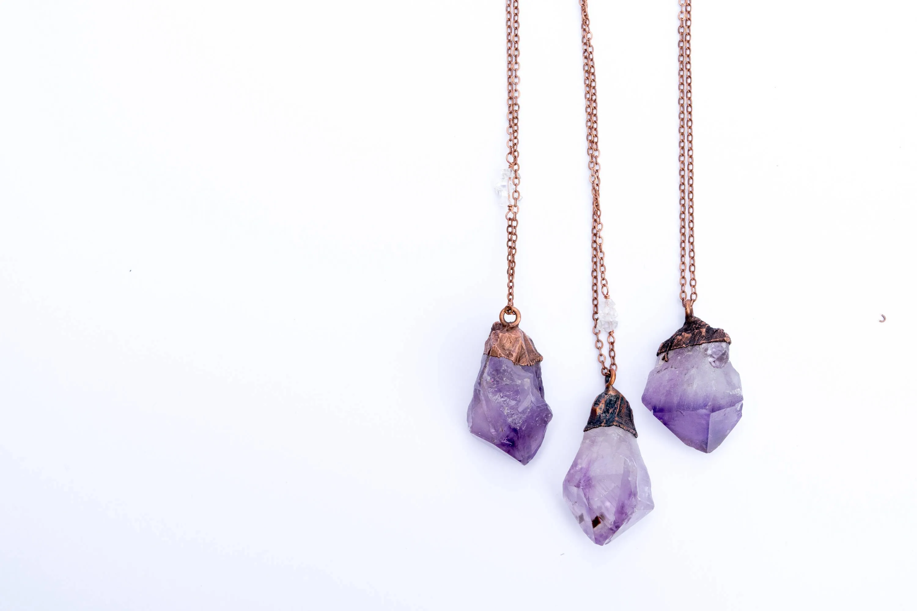 Amethyst crystal necklace | Raw amethyst pendant