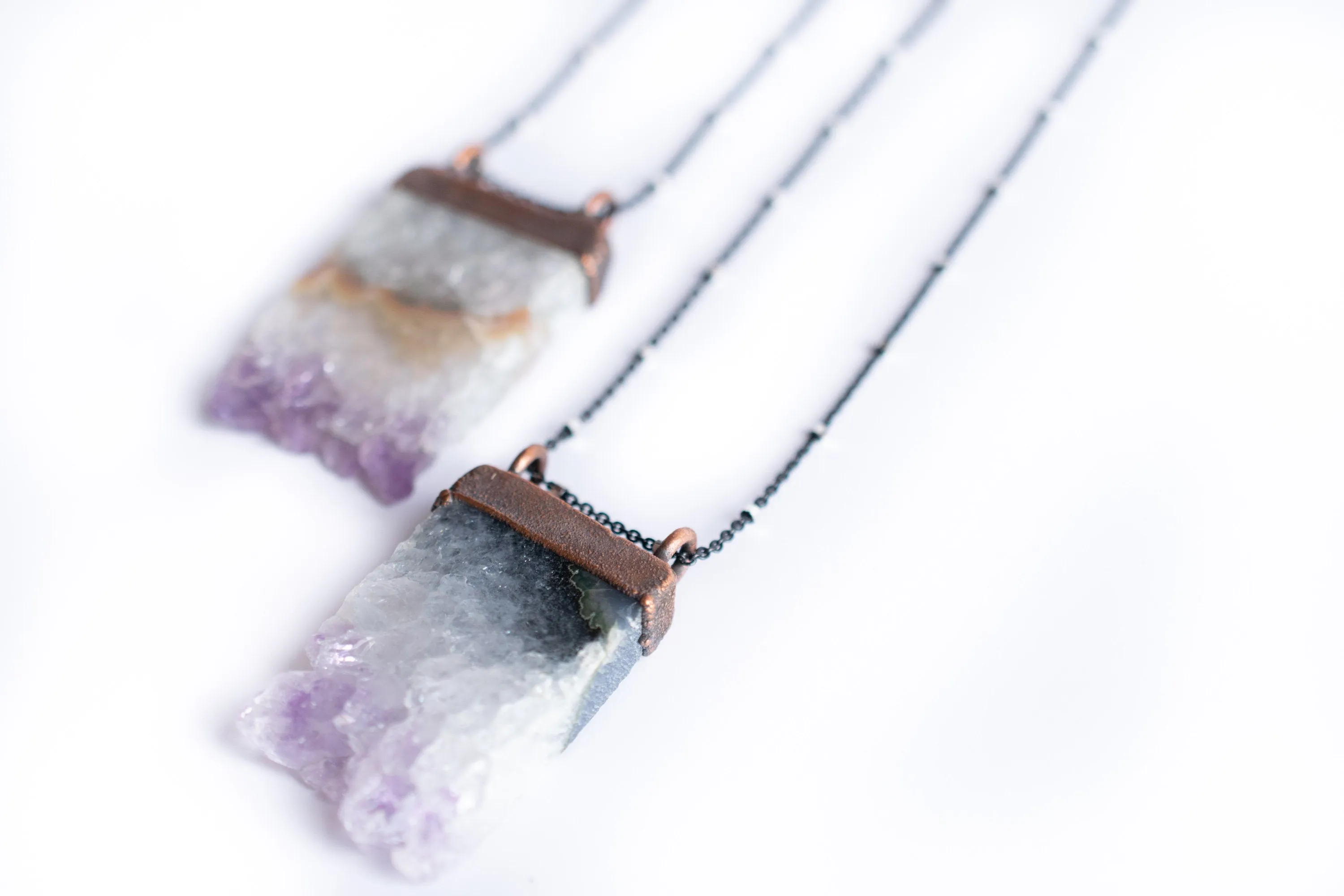 Amethyst crystal necklace | Raw amethyst pendant