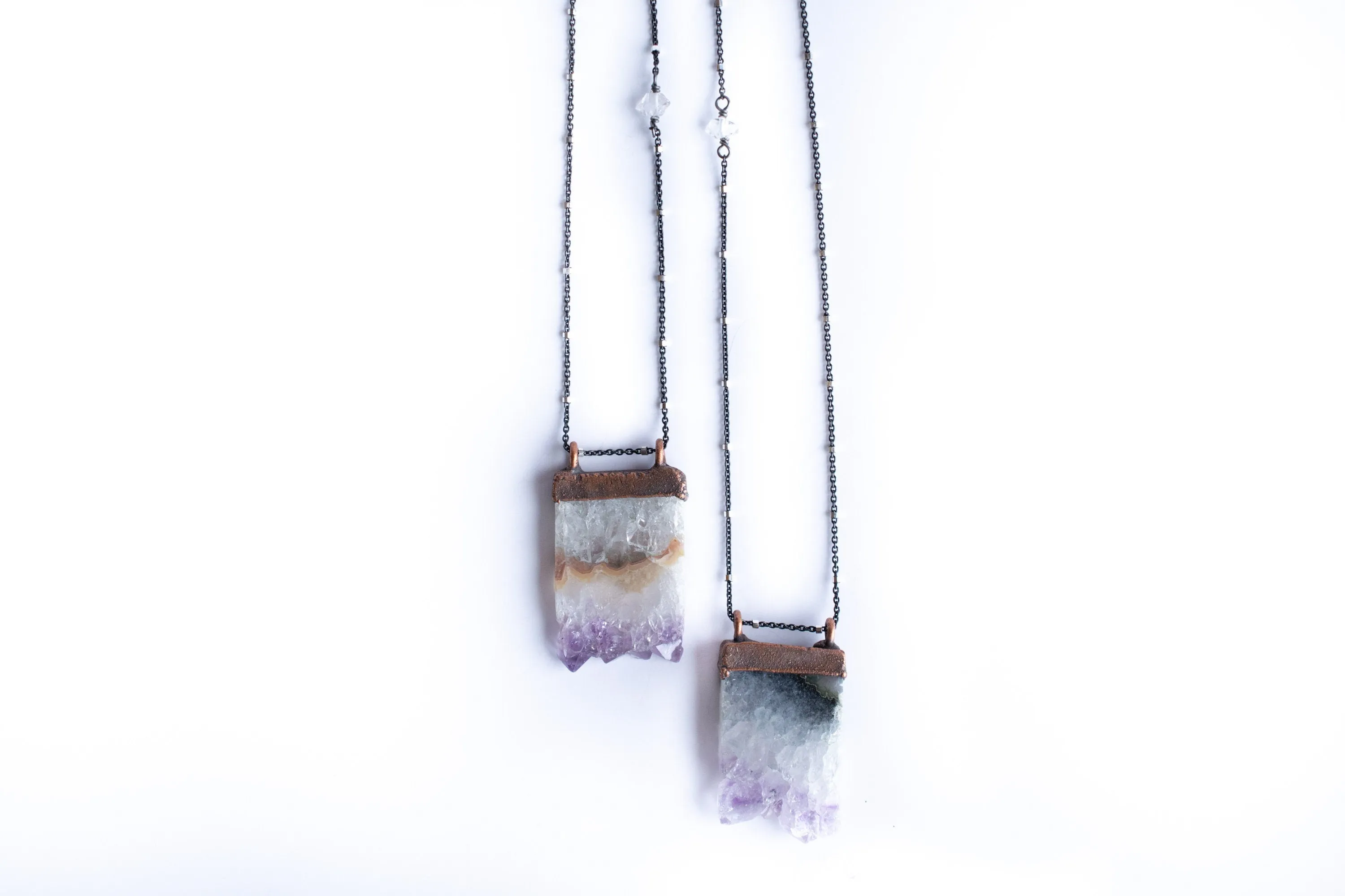 Amethyst crystal necklace | Raw amethyst pendant