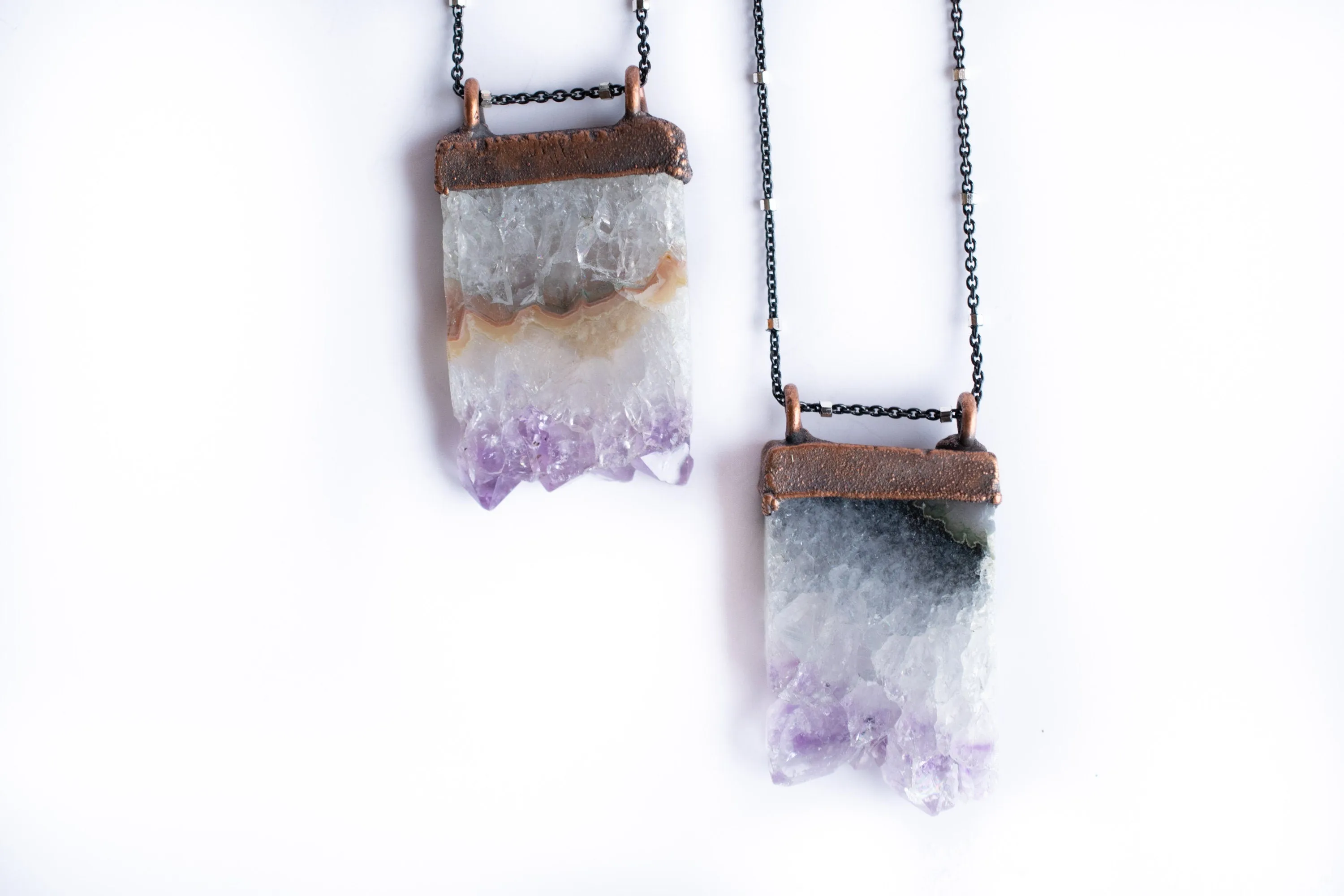 Amethyst crystal necklace | Raw amethyst pendant