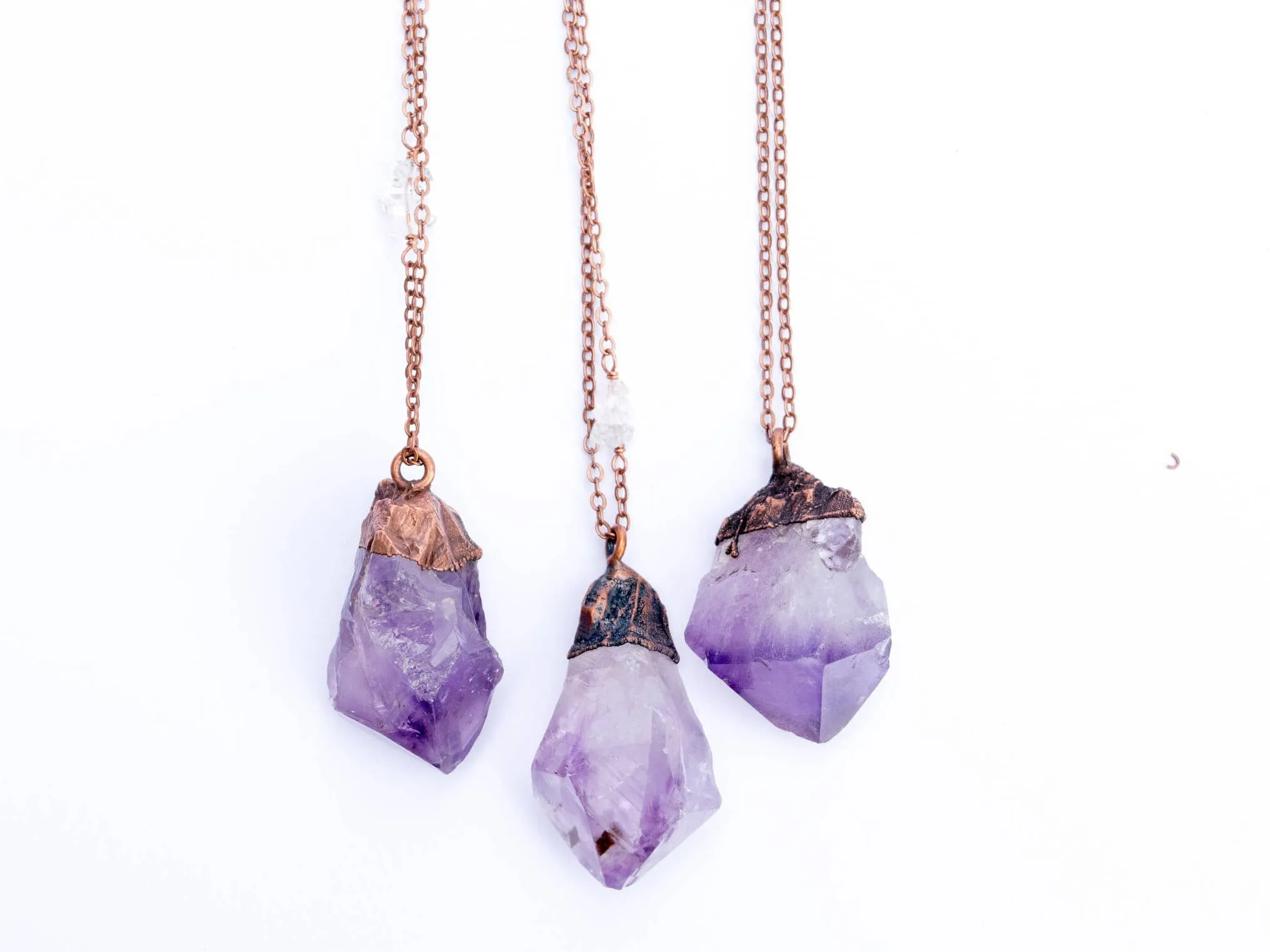 Amethyst crystal necklace | Raw amethyst pendant