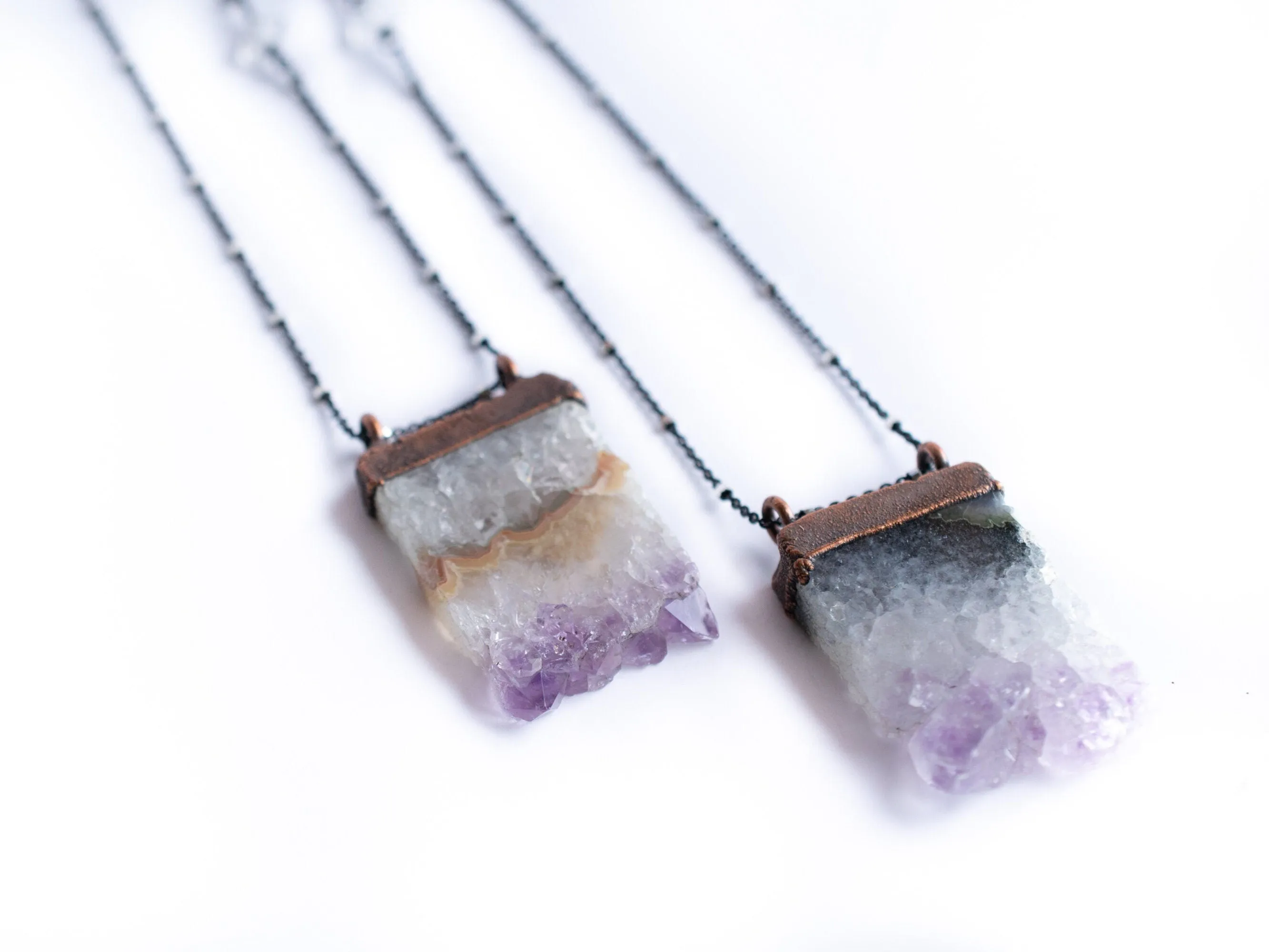 Amethyst crystal necklace | Raw amethyst pendant