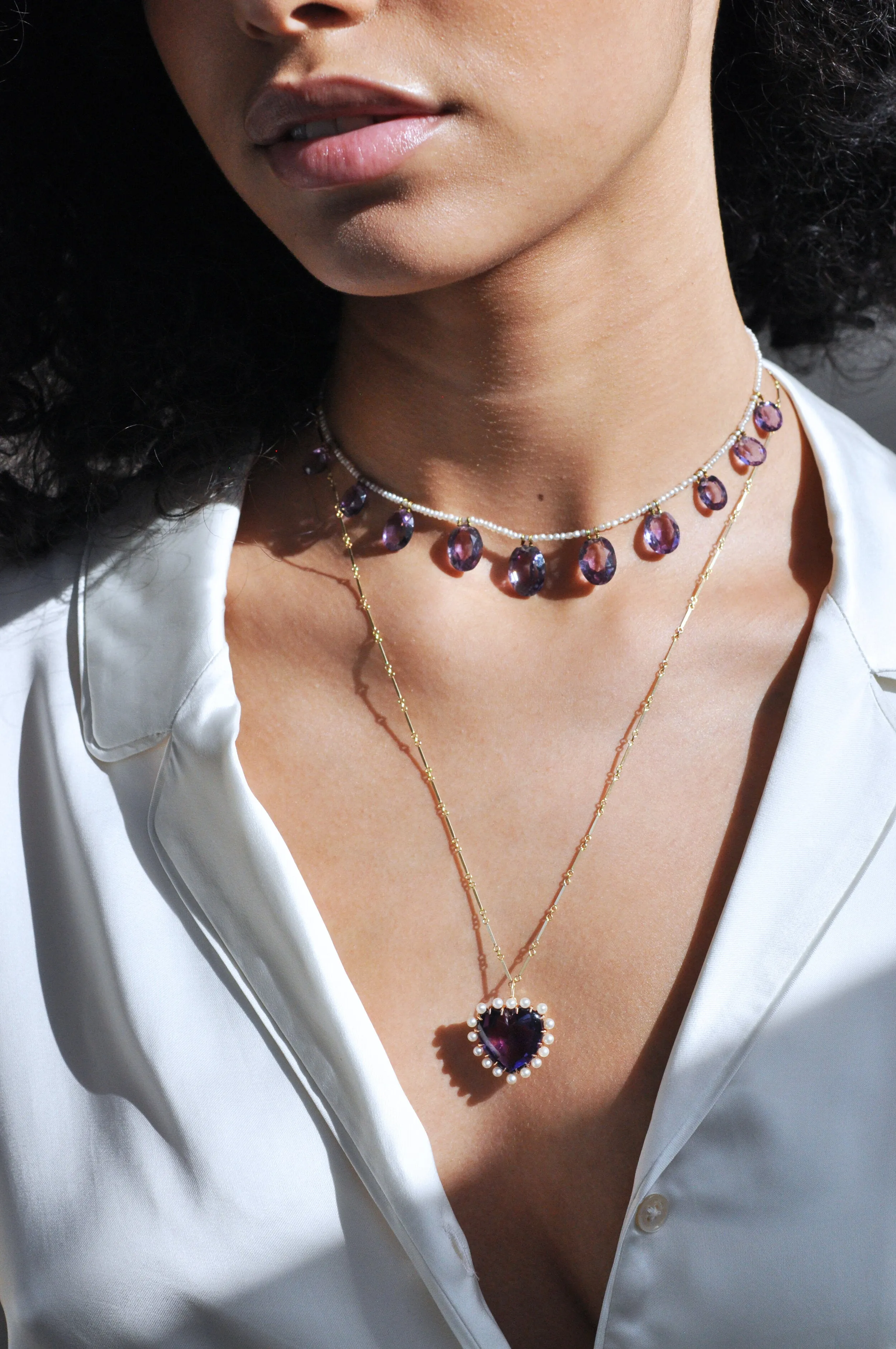 Amethyst Drop Necklace