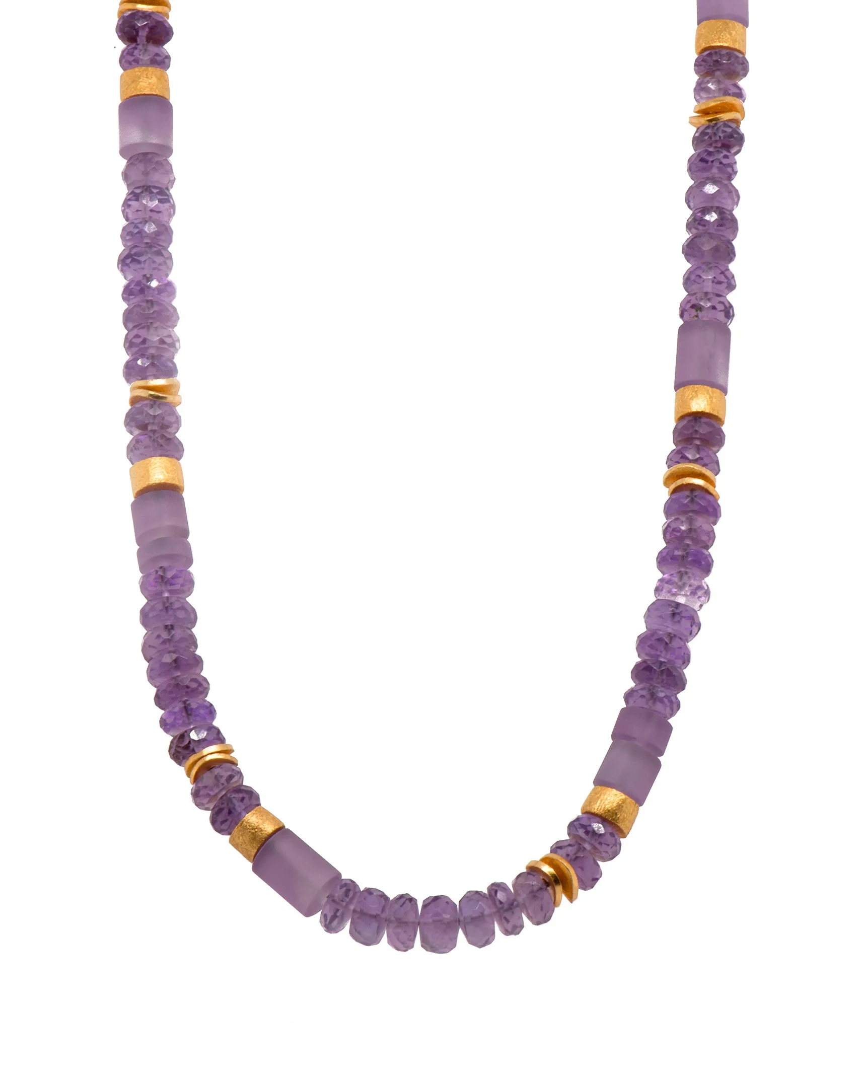 Amethyst Necklace 24k Fair Trade Gold Vermeil 5mm