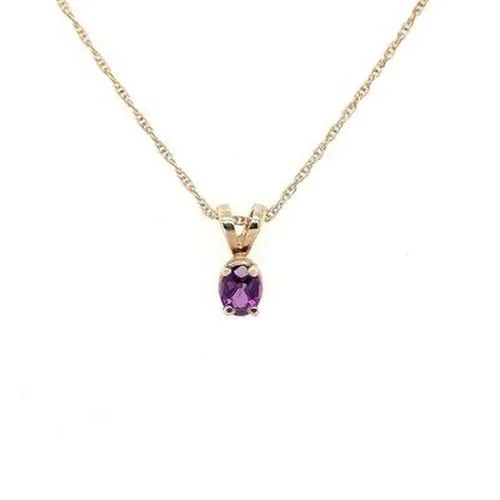 Amethyst Oval 9ct gold Pendant