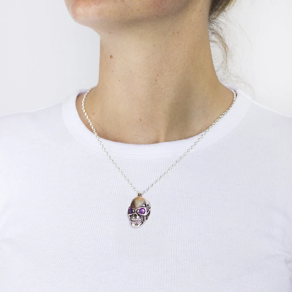 Amethyst Skull Necklace