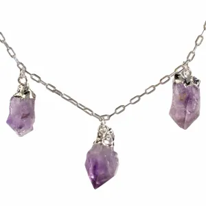 Amethyst Triple Point Necklace