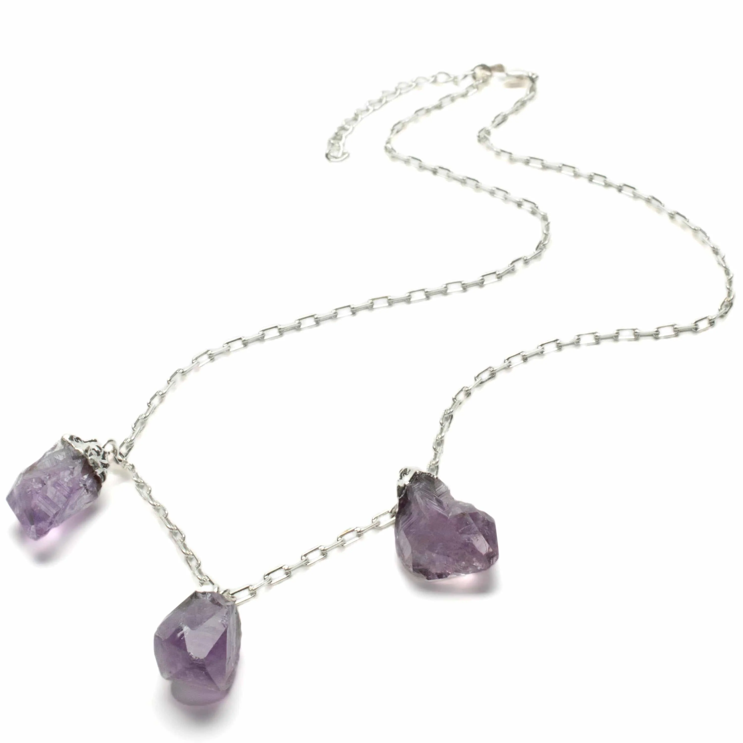 Amethyst Triple Point Necklace