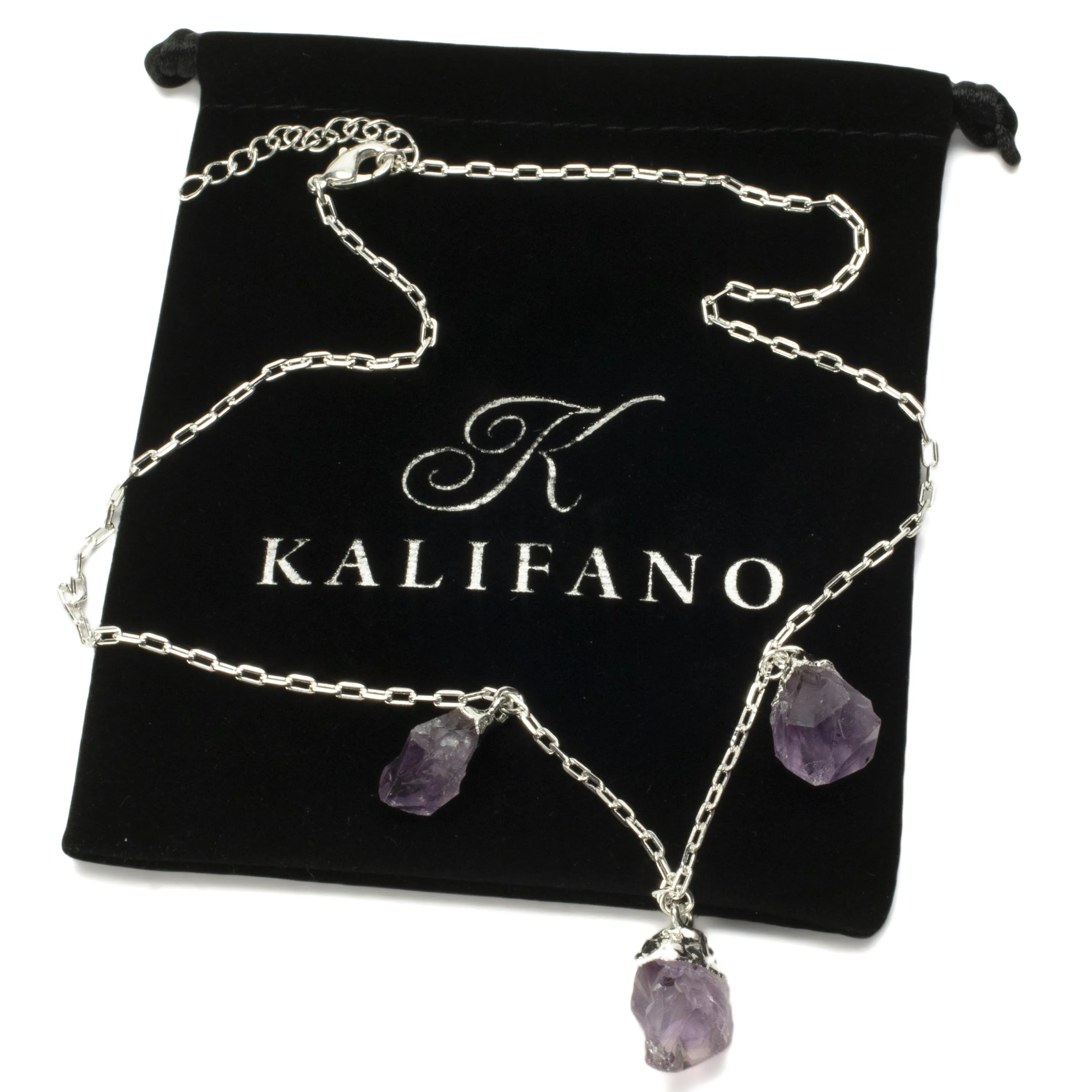 Amethyst Triple Point Necklace