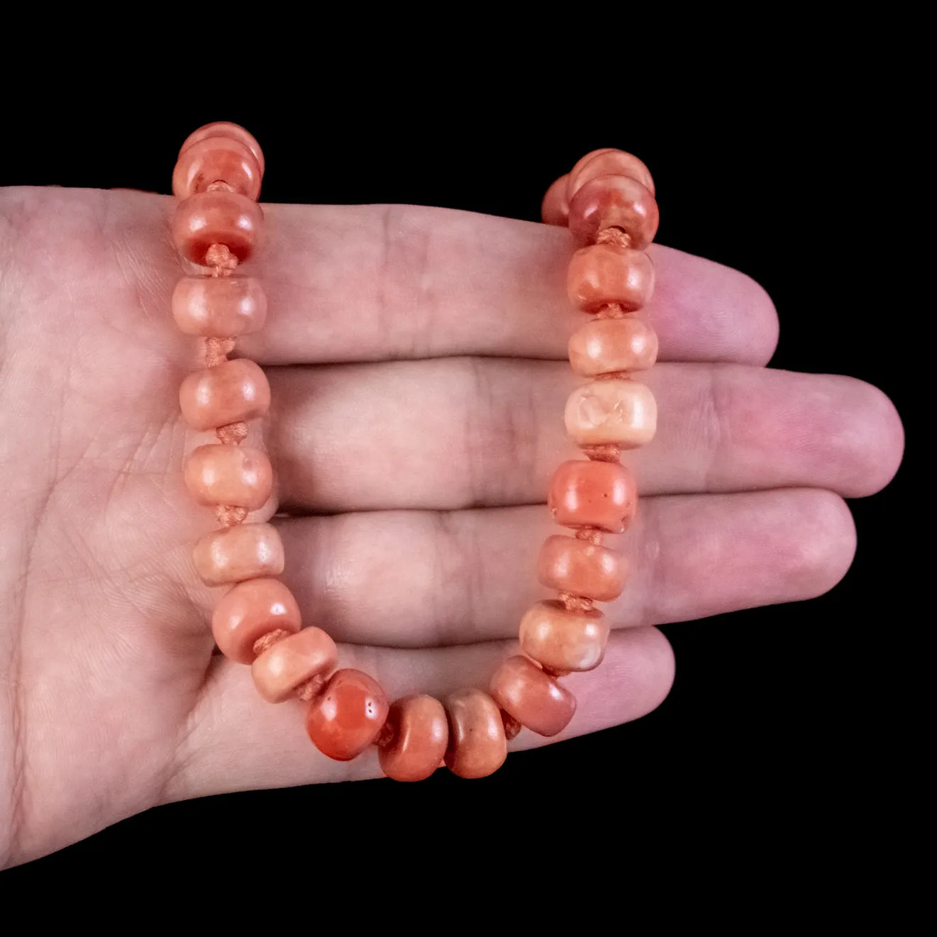 Antique Victorian Coral Bead Necklace Circa 1880