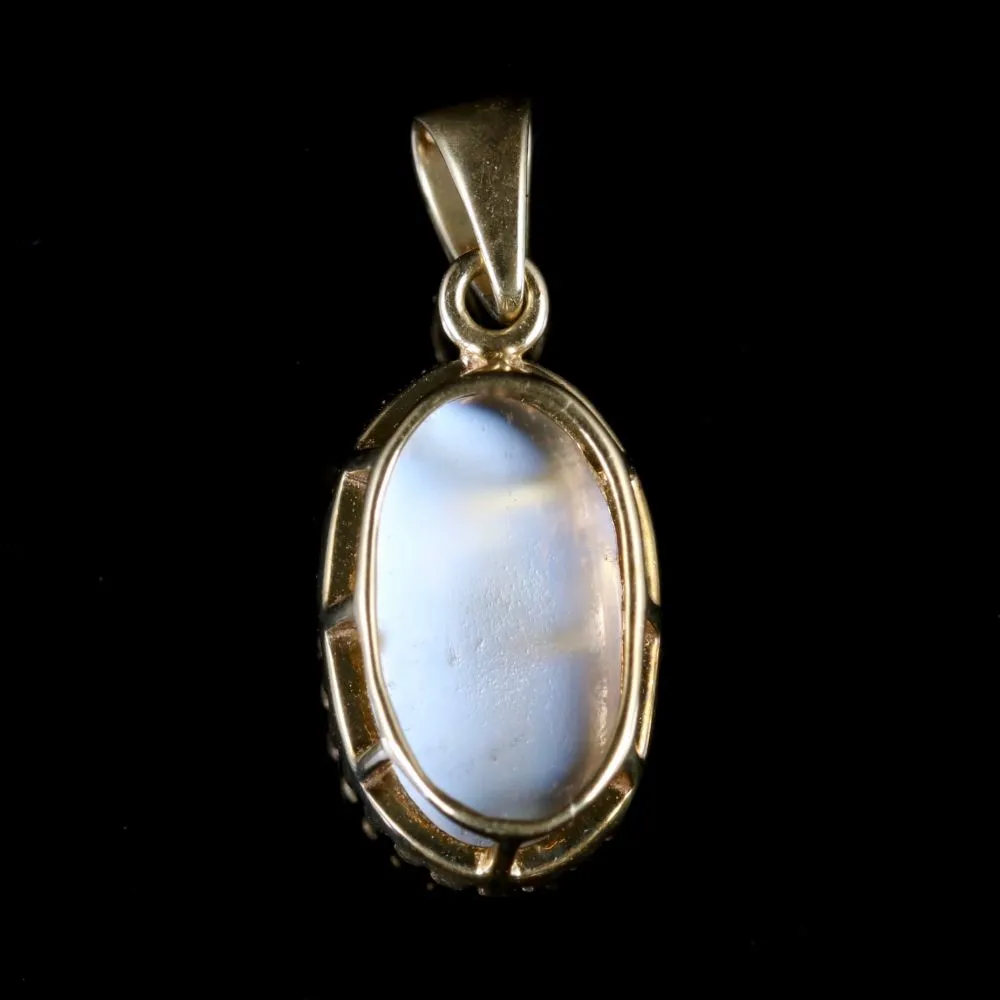 Antique Victorian Moonstone Pendant 15Ct Gold Circa 1900