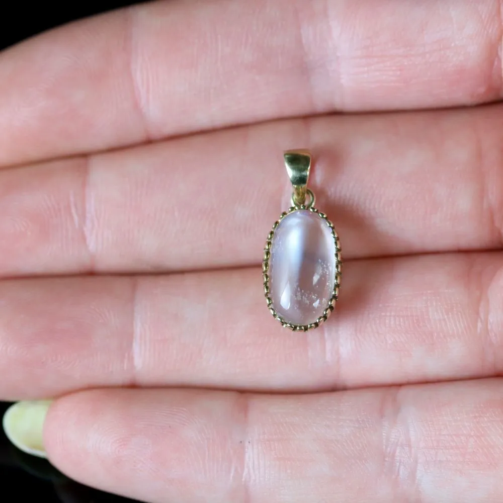 Antique Victorian Moonstone Pendant 15Ct Gold Circa 1900