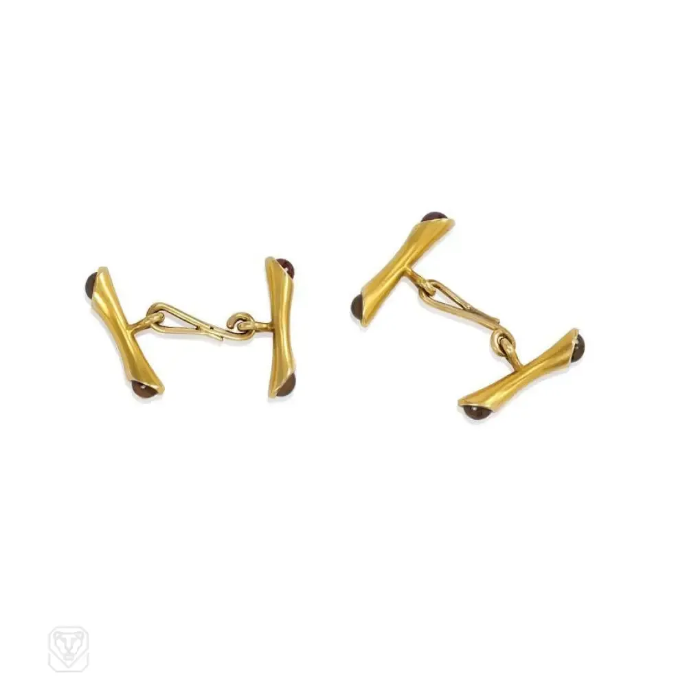 Art Deco gold gemset cufflinks