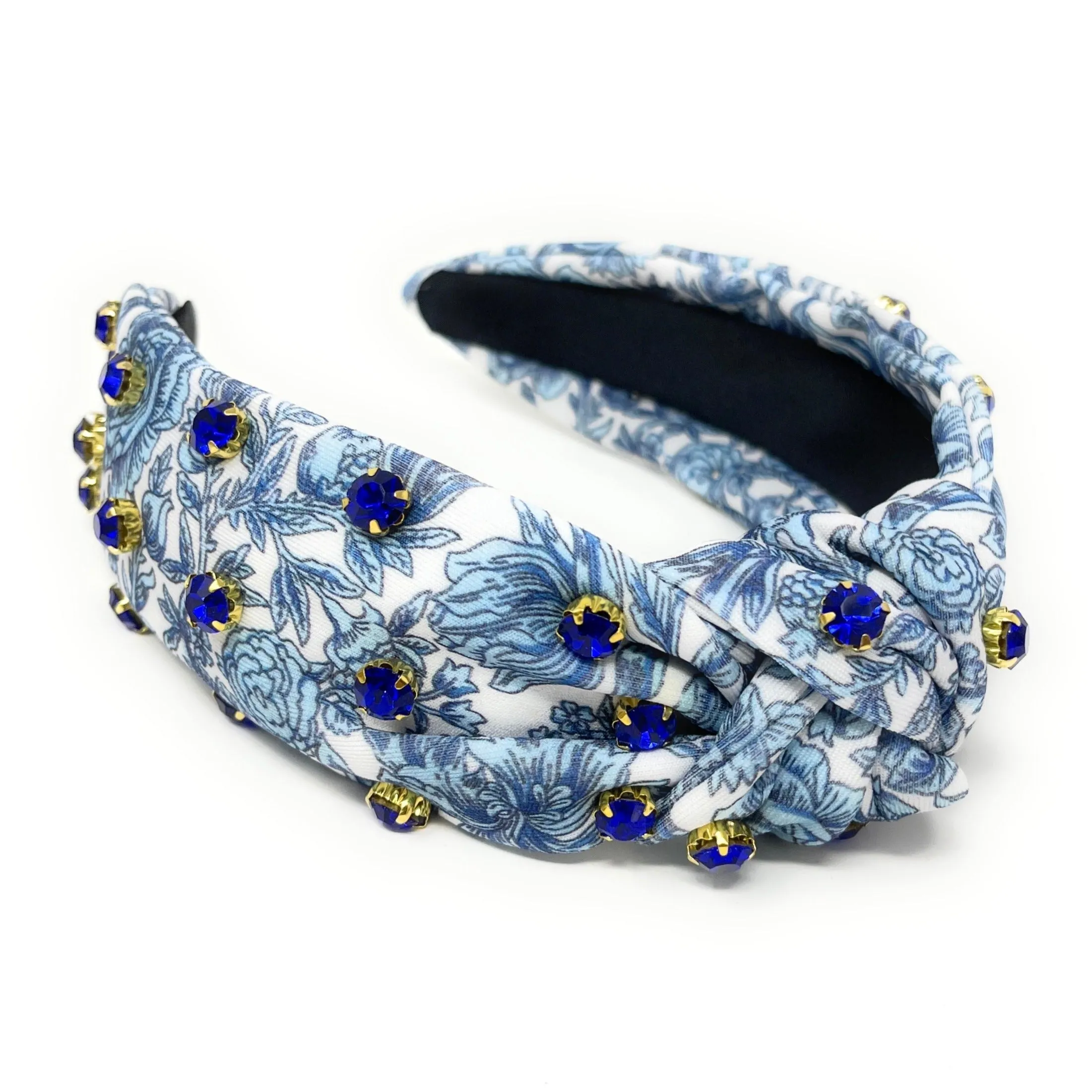 Azure Jeweled Knot Headband