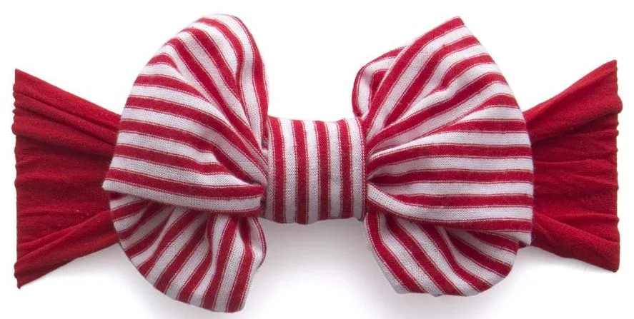 Baby Bling Cherry Stripe Jersey Bow Headband