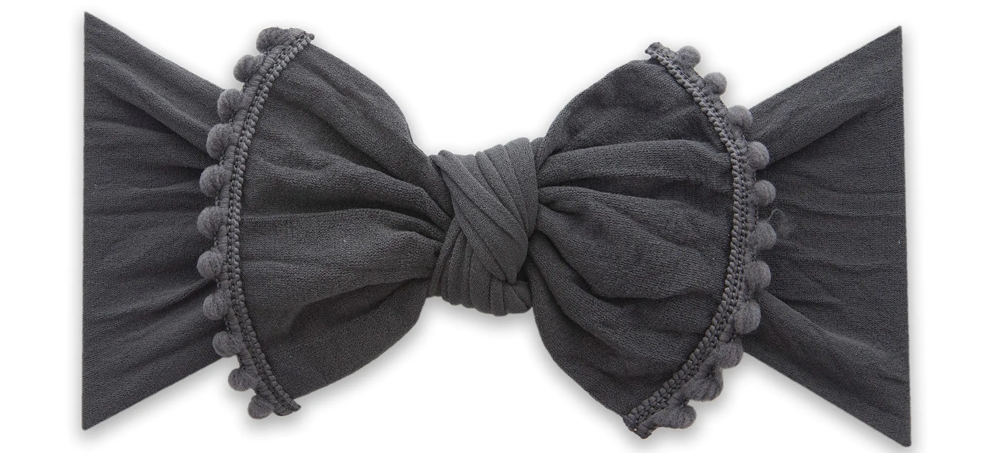 Baby Bling Smoke Classic Pom Trimmed Knot Headband