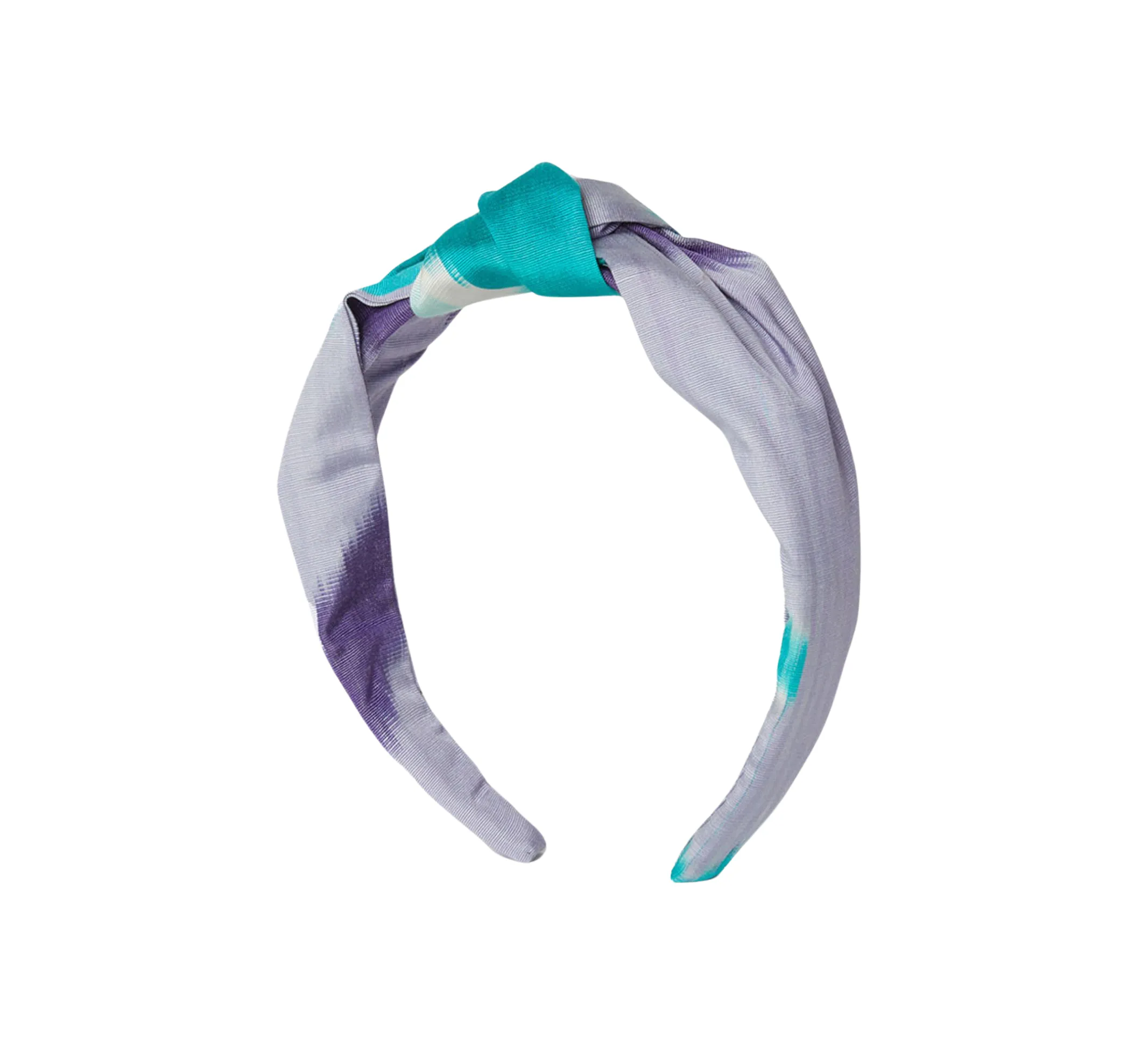 Bacchus Silk Ikat Knotted Headband - Lavender, Purple, Teal