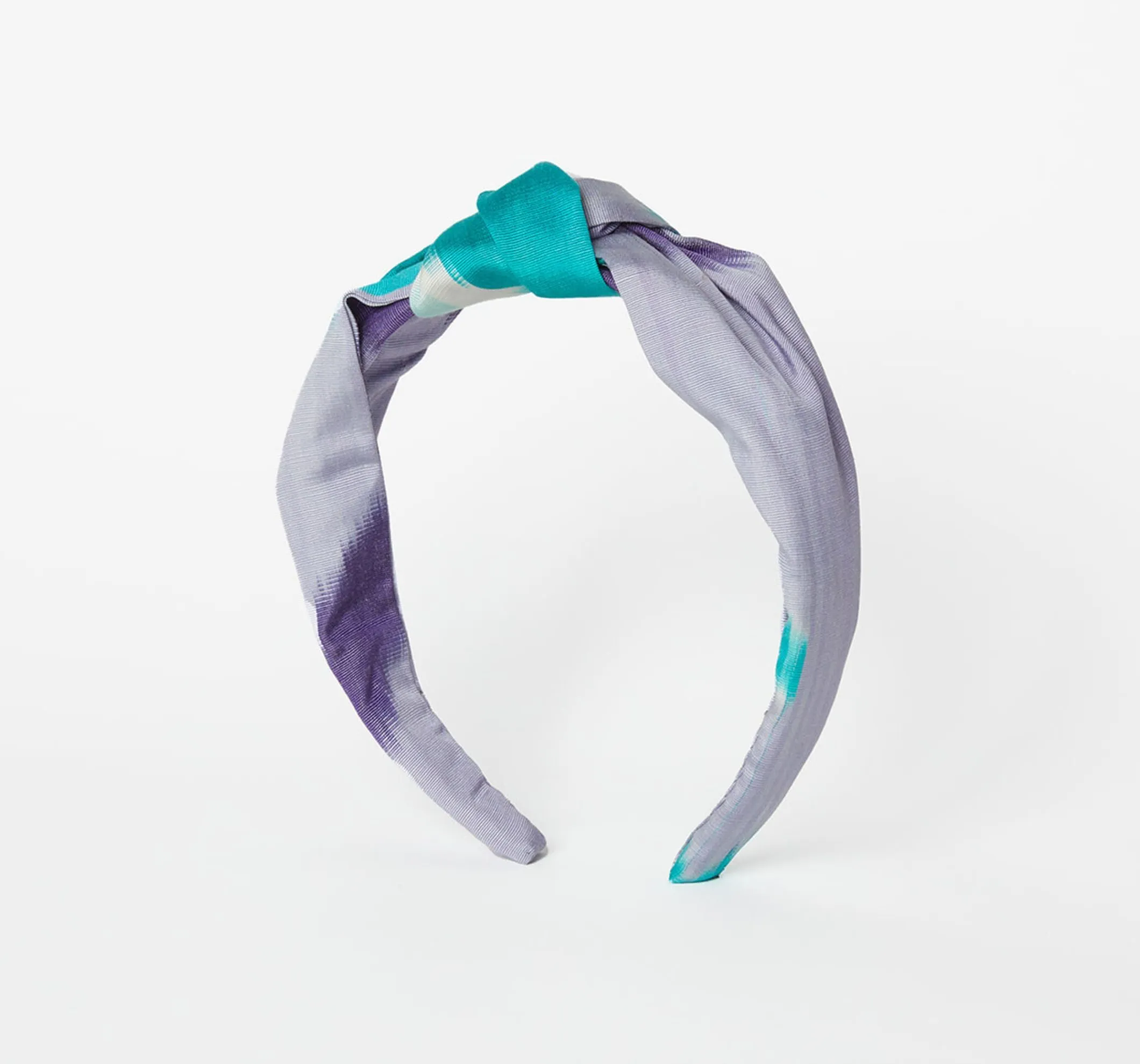 Bacchus Silk Ikat Knotted Headband - Lavender, Purple, Teal