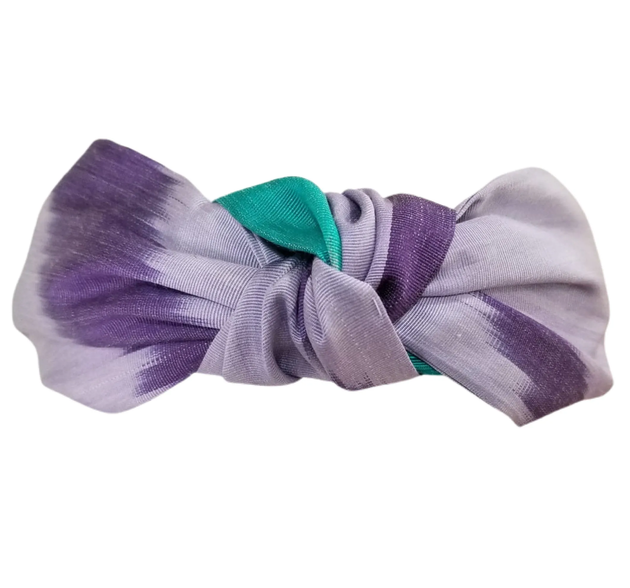 Bacchus Silk Ikat Knotted Headband - Lavender, Purple, Teal