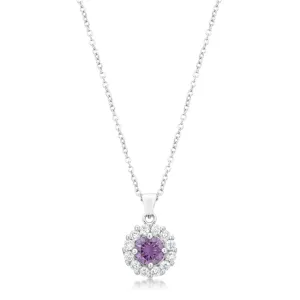 Belle Amethyst Round Halo Pendant | 3.2ct