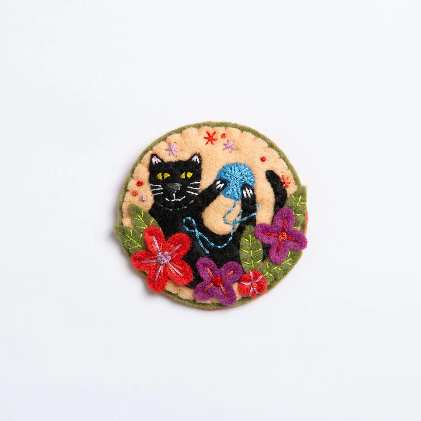 Black Cat Felt Craft Brooch Kit