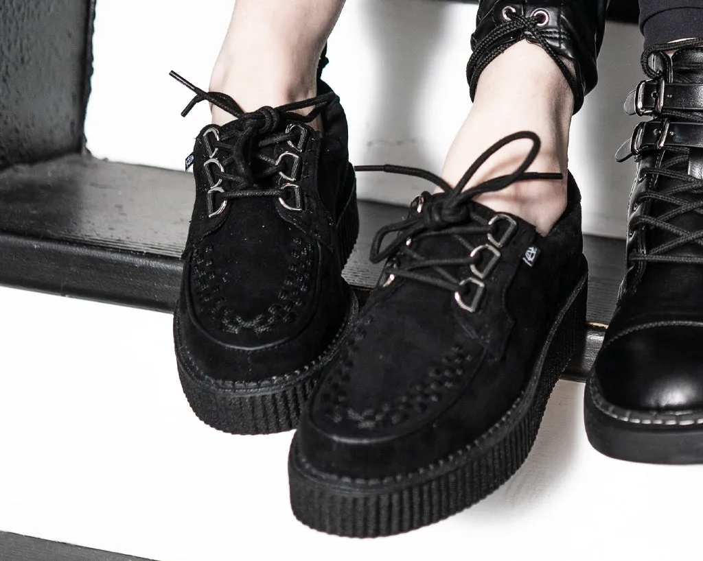 Black Faux Suede Anarchic Creeper