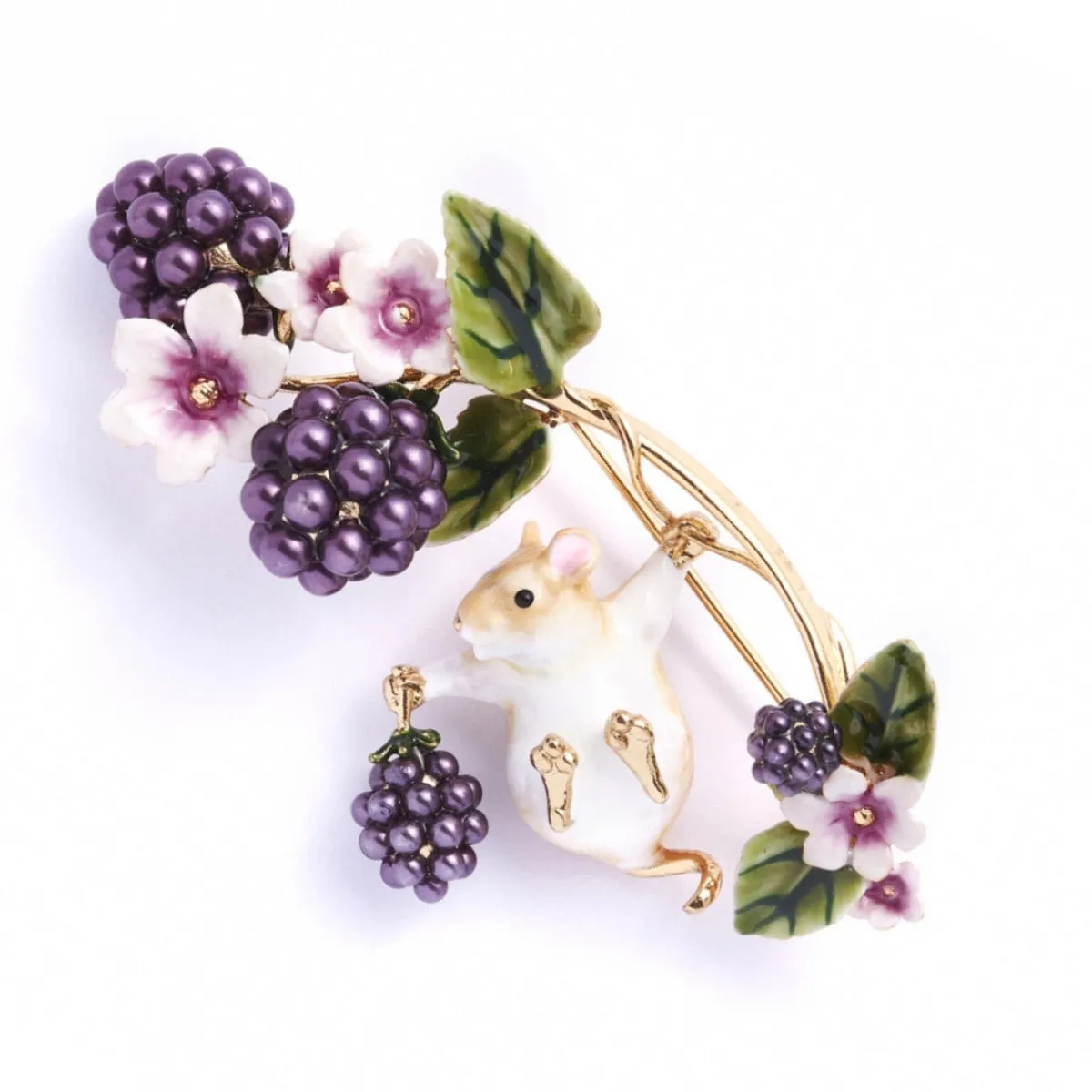 Blackberry & Mouse brooch by Bill Skinner