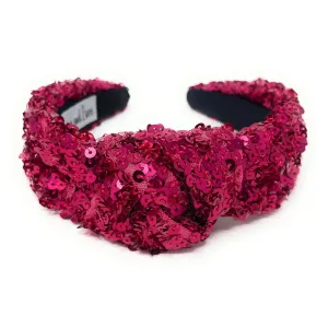 Burgundy Sequin Knotted Headband