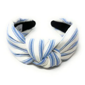 Celeste Striped Denim Knot Headband