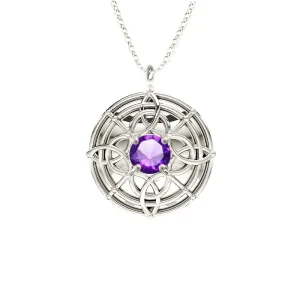 Celtic Amethyst Shield Necklace