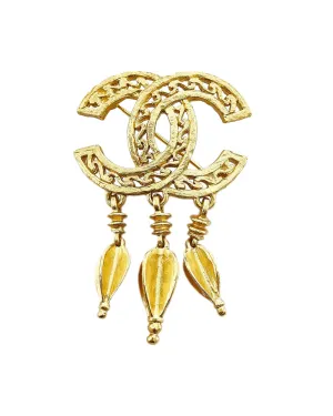 Chanel CC Brooch Gold-tone Metal