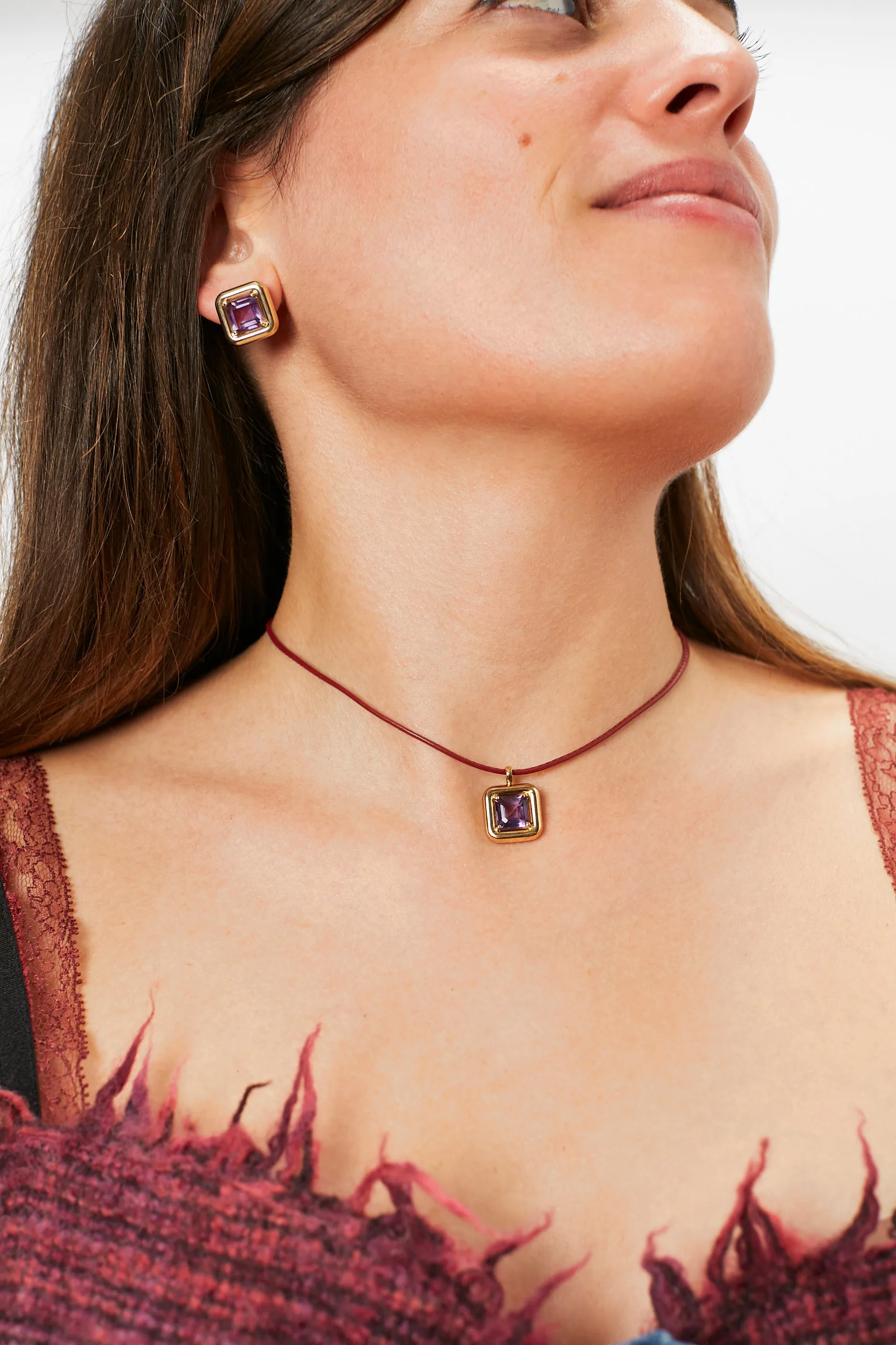 CHOKER ~ WITH AMETHYST PENDANT