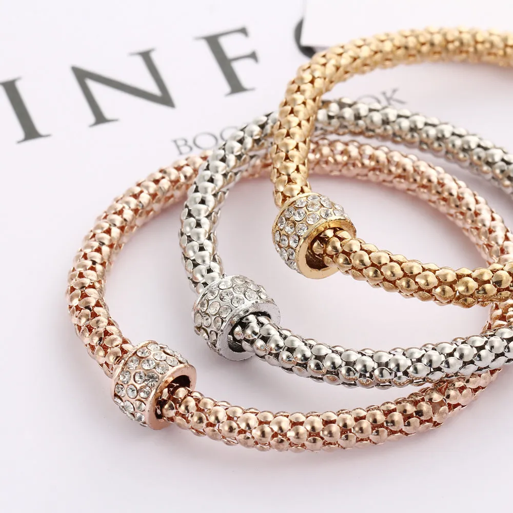 Circle Elastic Popcorn Bracelet Three-piece Set